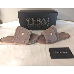 * Australia Luxe Collective Muchas Mushroom Slide On Slippers Size 8 NEW